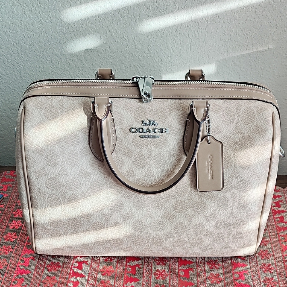 Coach Large Rowan In Canvas Signature Print